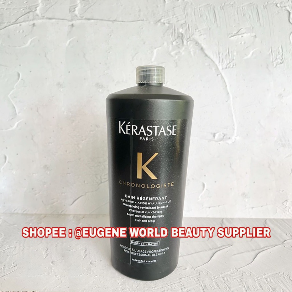NEW -  1000ML KERASTASE SHAMPOO 1 LITER : KERASTASE CHRONOLOGISTE BAIN REGENERANT SHAMPOO