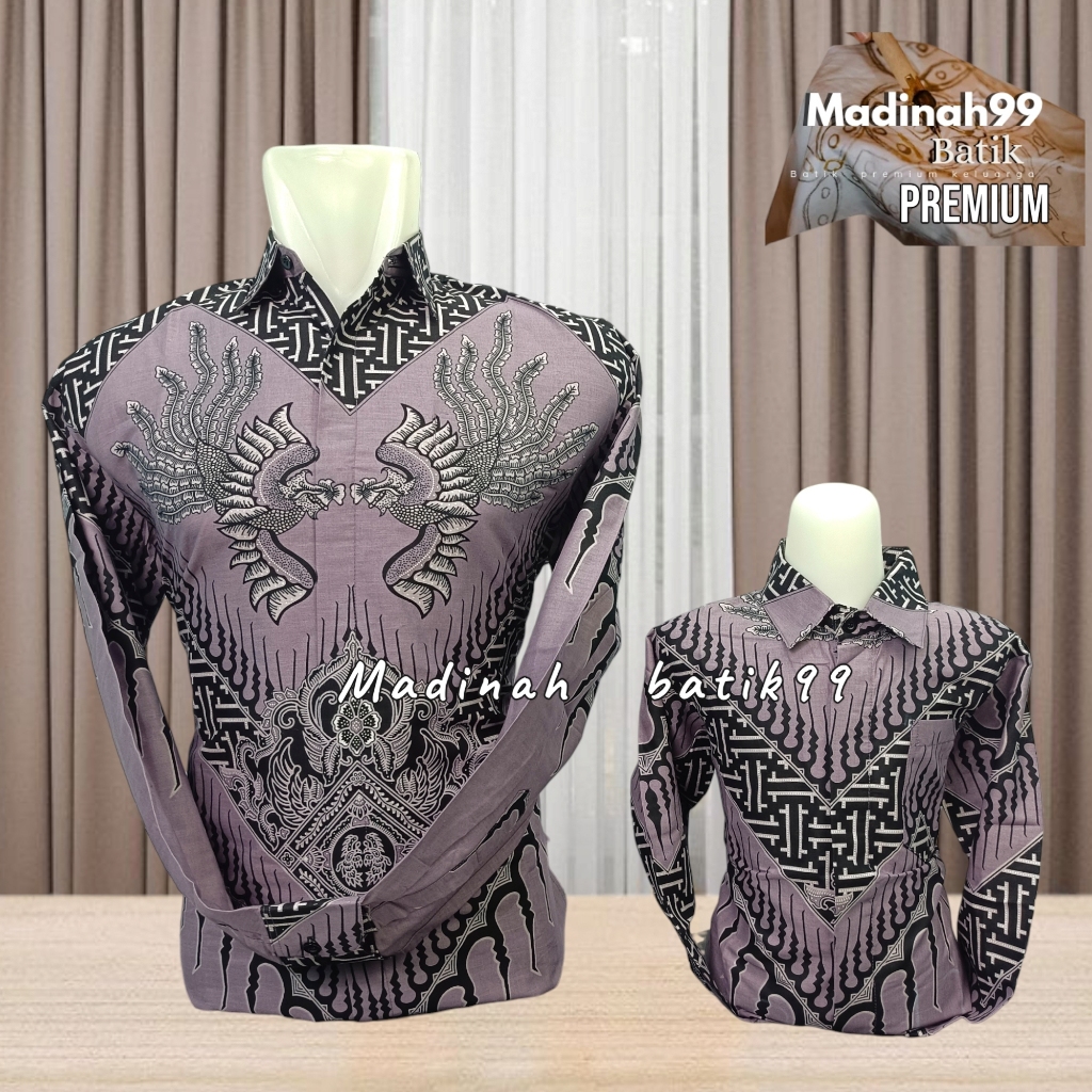 batik ayah anak laseman warna ungu  taro bahan katun premium moderen / batik pasngan kebaya taro