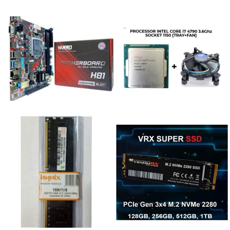 Paket Processor Intel Core i7 4790 Gen 4 LGA 1150 DDR3 NVME
