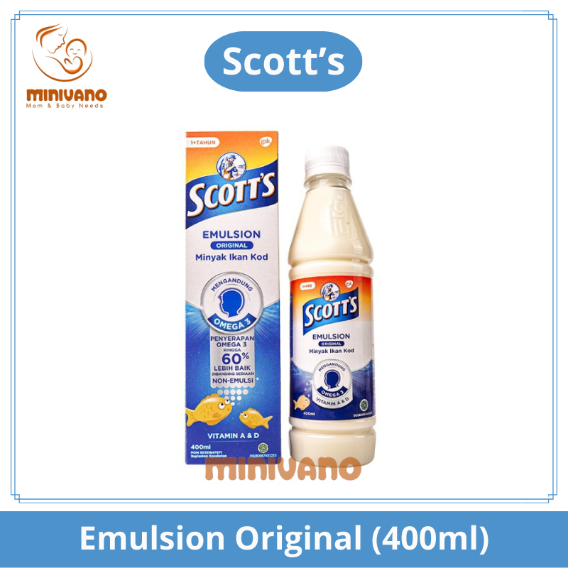 Scott's Emulsion Original - Minyak Ikan Kod Omega 3, Vitamin A dan D - 400ml