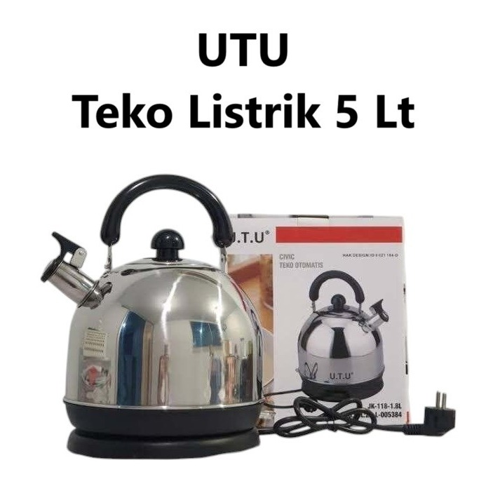 UTU Teko Listrik 5 Liter Electric Water Kettle Stainless Utu