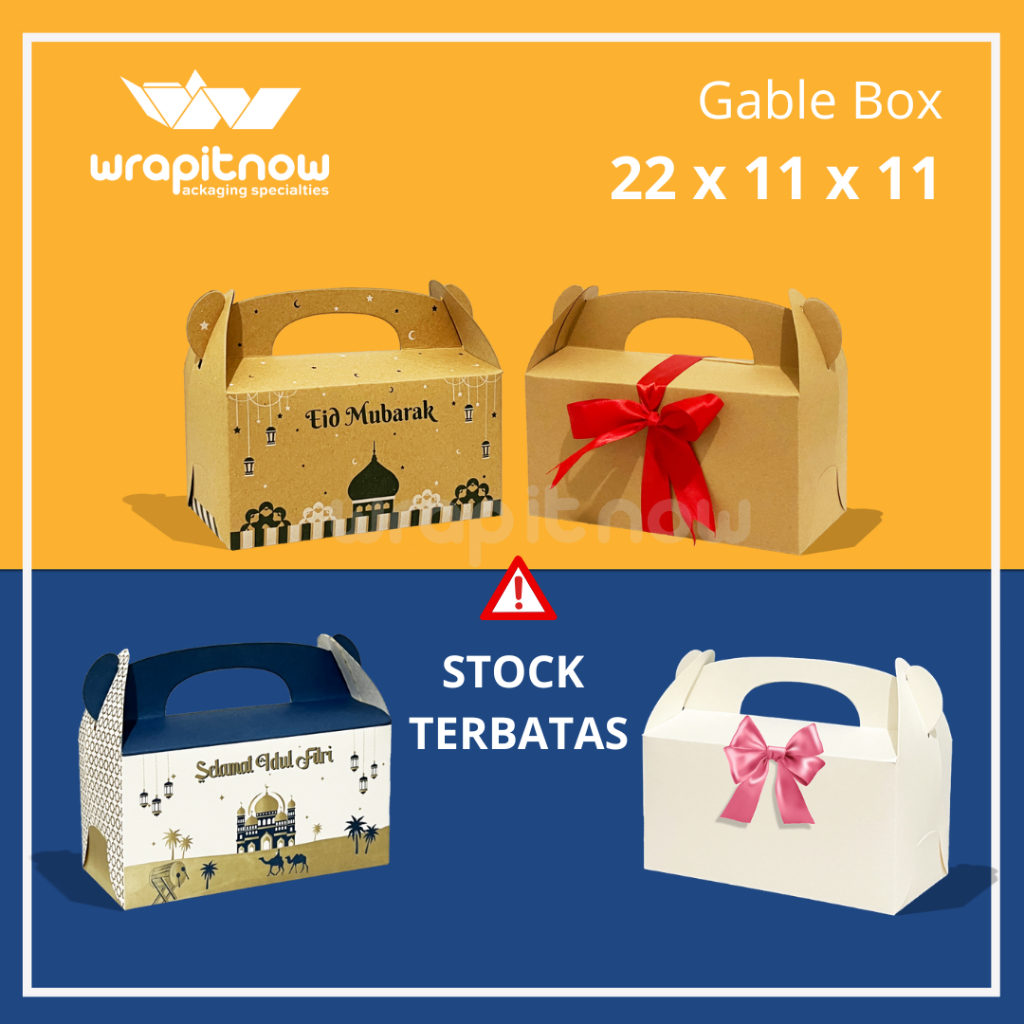

Dus Gable 22x11x11 Box Hampers Souvenir Kue Snack Roti Sisir Bolu Gulung Goodie Bag Ultah Dus Murah