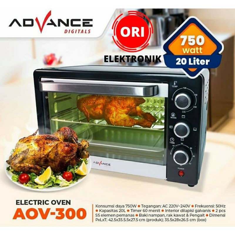 Electric Oven Advance AOV-300 20 Liter / Oven Listrik Advance AOV300 Electric Oven 20 Liter 750W