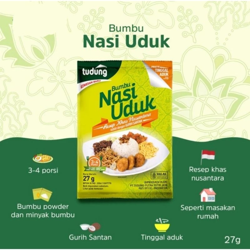 

Tudung Bumbu Nasi Uduk Instant (27 Gr)