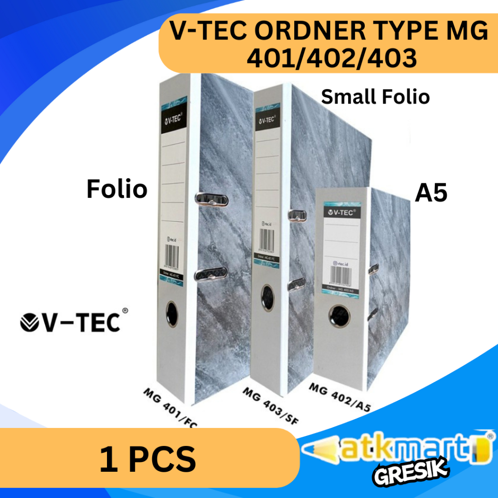 

V TEC ORDNER TYPE MG 401 402 403 RING BINDER ABU ABU ESTETIC UKURAN FOLIO SMALL FOLIO A5