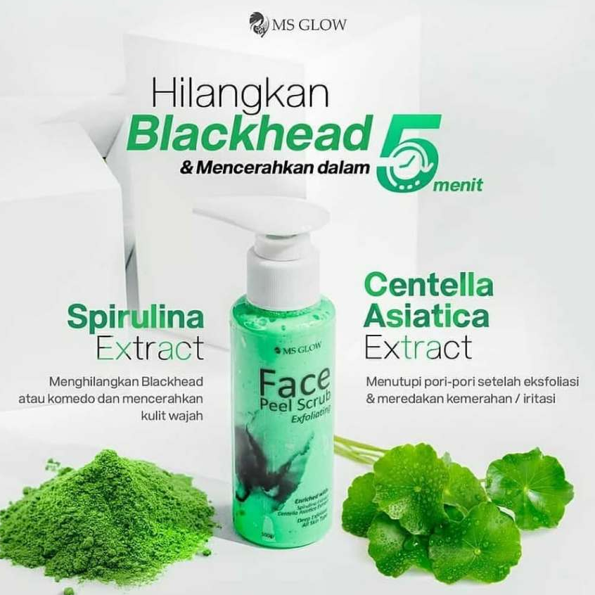MS Glow - Face Peel Scrub Penghilang Komedo Eksfoliasi Wajah
