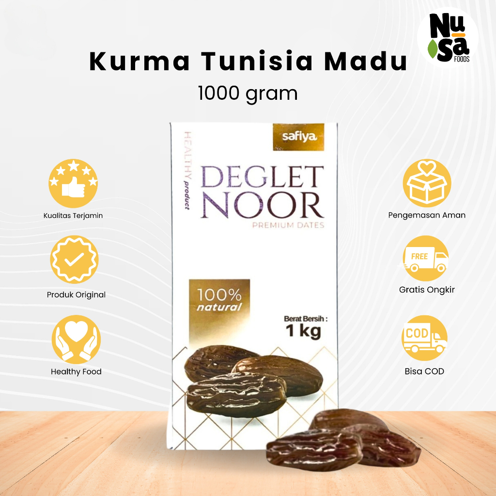 

Kurma Tunisia Madu 1 Kg Deglet Noor Tanpa Tangkai Fresh Original