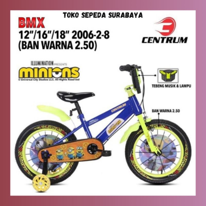 SEPEDA ANAK LAKI BMX CENTRUM 2006 2 8 BAN WARNA 2.50 12 16 18 INCH BARU