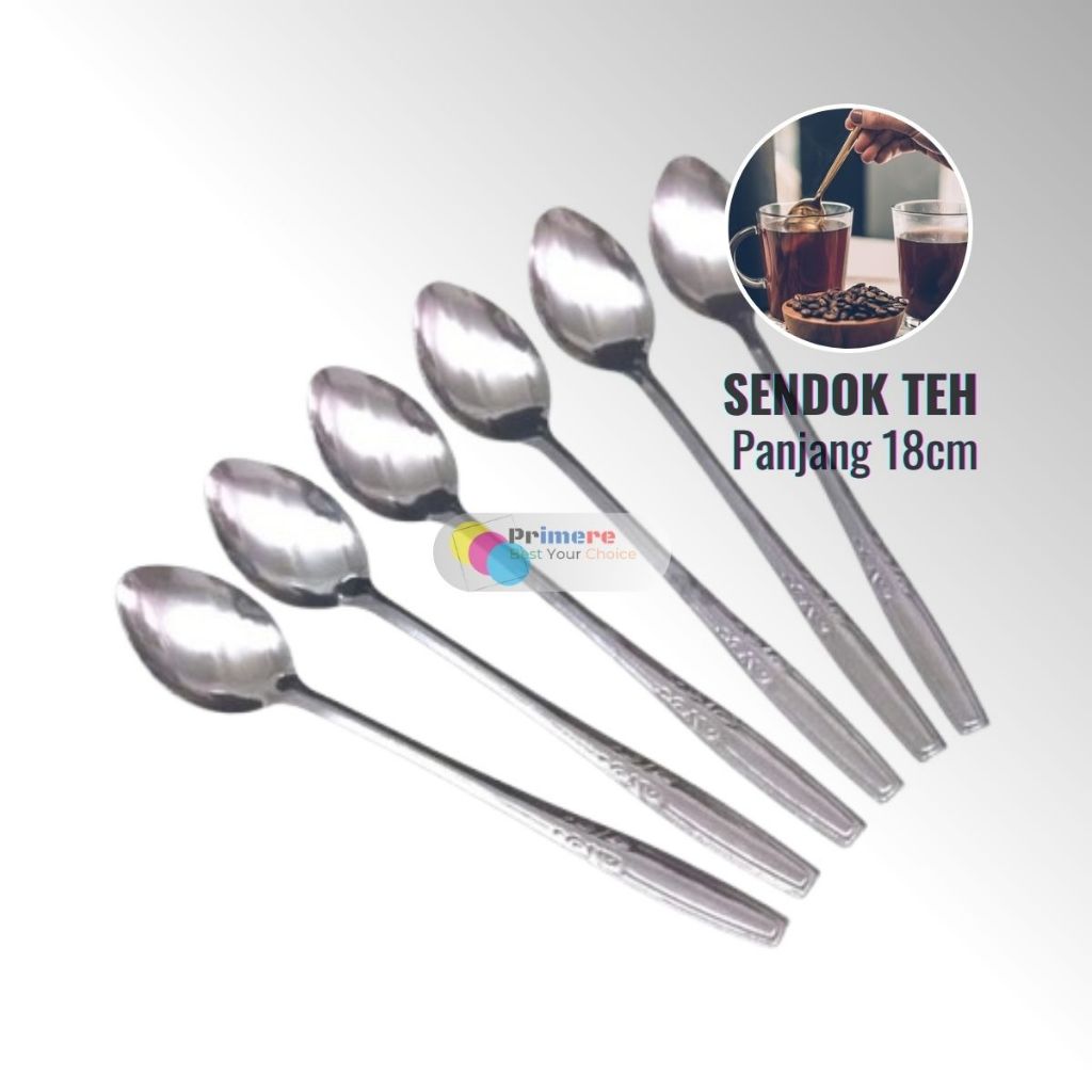 Sendok Teh Stainless Tebal Panjang dan Kecil 1 Lusin