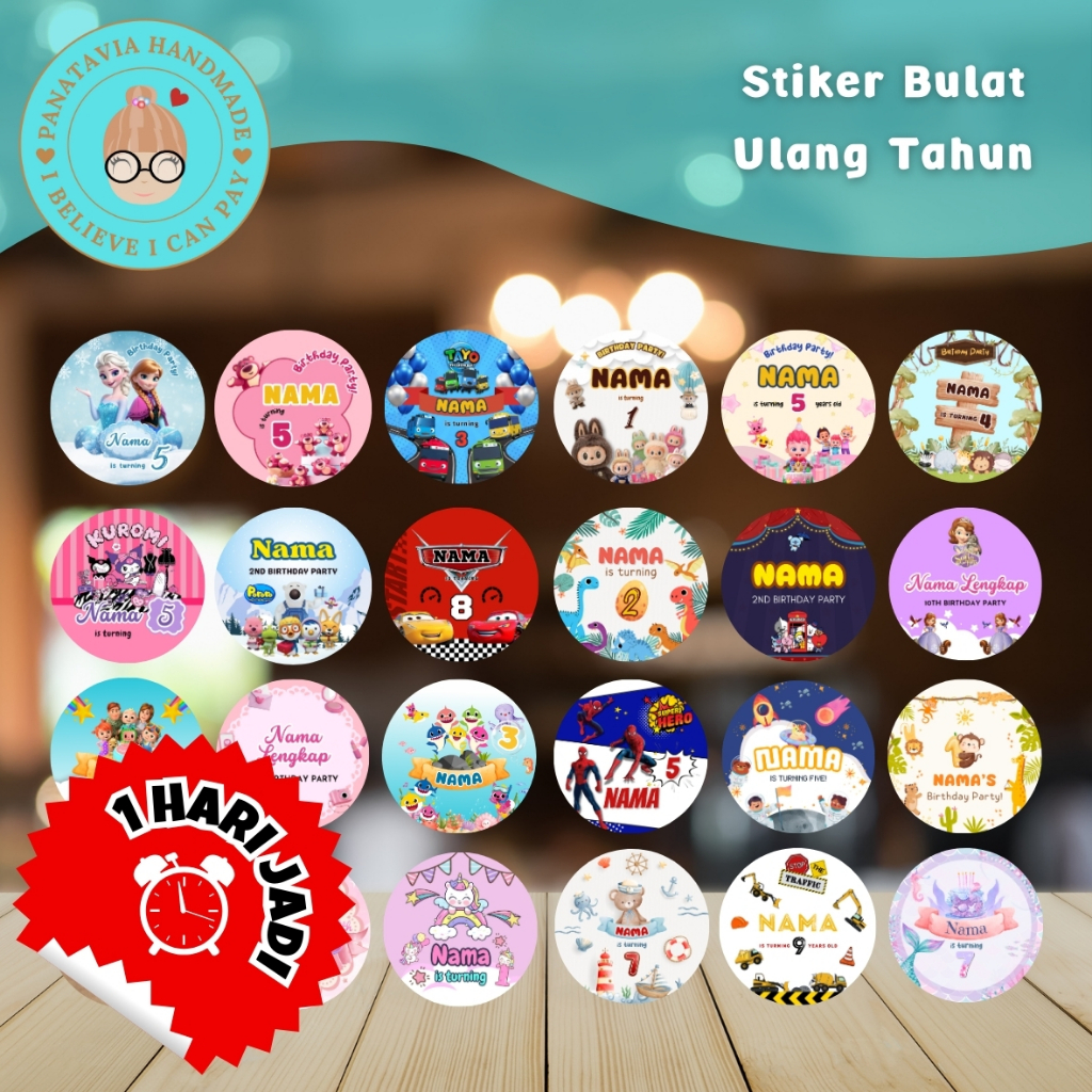 

Stiker Ulang Tahun Bulat Lembaran A3+ | Stiker Yaumul Milad Anak Murah Instant