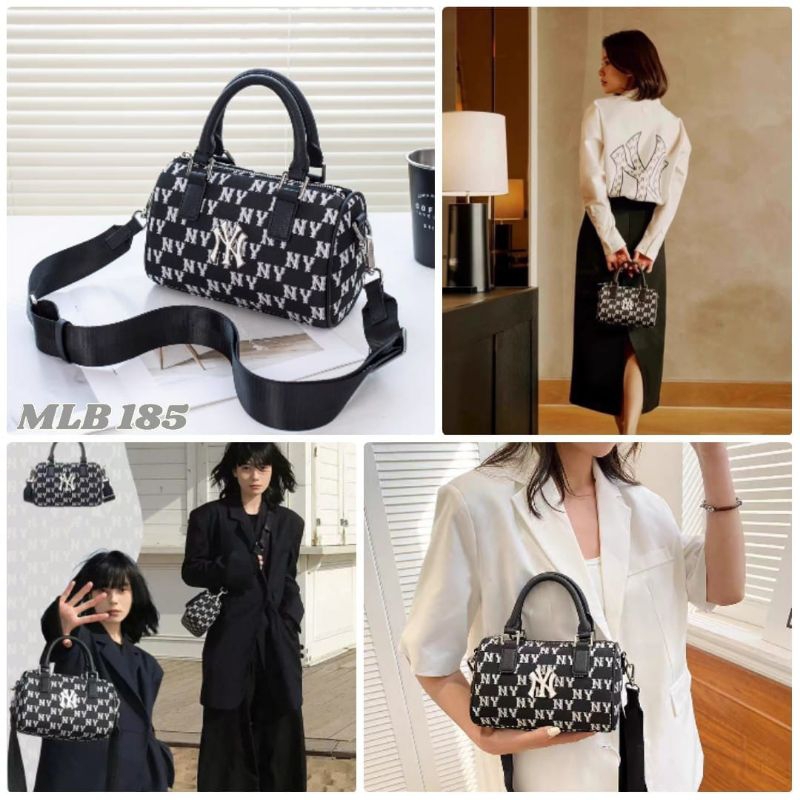 Ready Speedy Bag MLB-NY LikeOri Hitam Black monogram