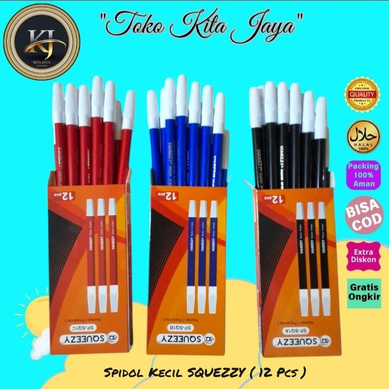 

Spidol Kecil Squeezy ( 12 pcs )