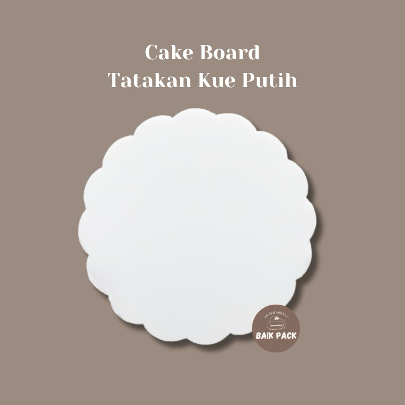 (10 pcs) Tatakan Kue Bulat Putih / Alas Kue Ulang Tahun Birthday Cake Board Putih
