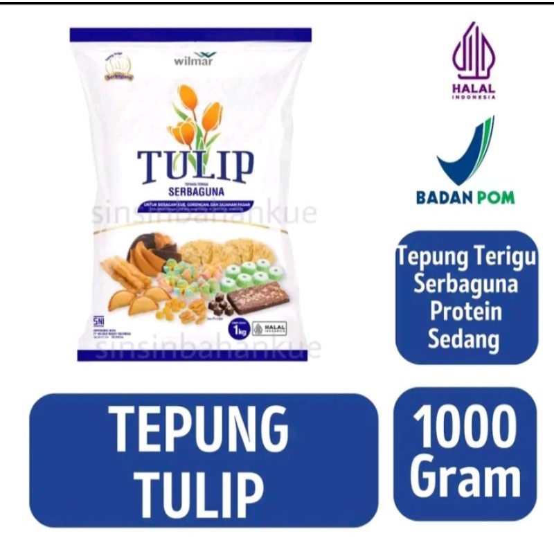 

tepung tulip tepung terigu protein sedang kemasan 1kg/1000gram