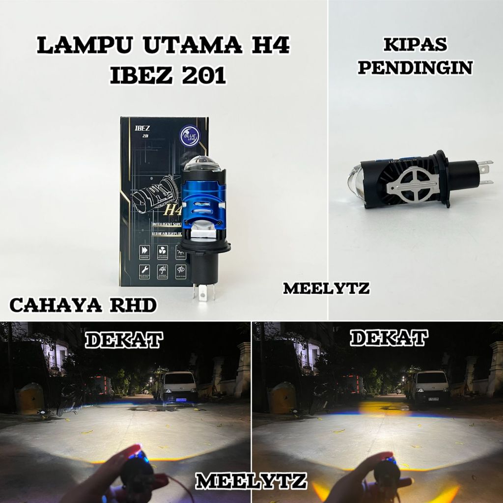 IBEZ 201 - Lampu utama H4 LED Purple Lens