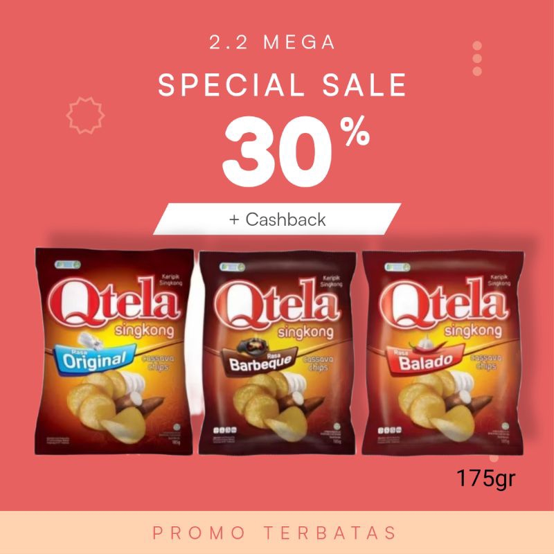 

Qtela Keripik Singkong Rasa Original - Balado - Barbeque isi 175 Gram