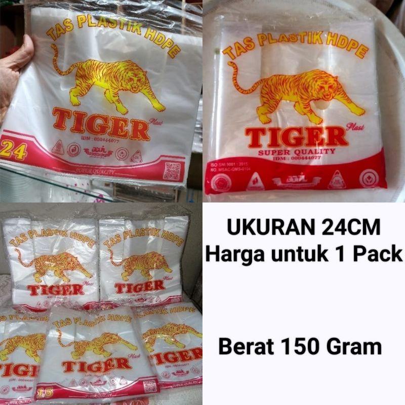 kantong kresek kantong plastik tas plastik bening ukuran 24 Tiger