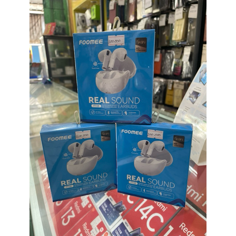 HEADSET BLOTOH (TWS) FOOMEE FT128 ORIGINAL GARANSI RESMI FOOMEE