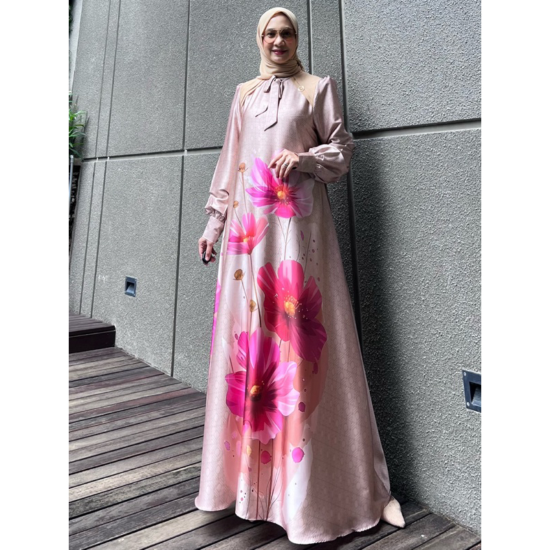 [JEMIA] Isabel Dress Diamond Silk Cerruti Printing | Gamis Kondangan Wanita Elegan Mewah Kekinian