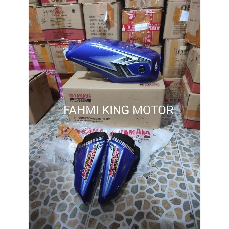 TANGKI RX KING NEW BIRU 2004 ORIGINAL YGP SET COVER BOK DOP AKI OLSAM GRES BARU