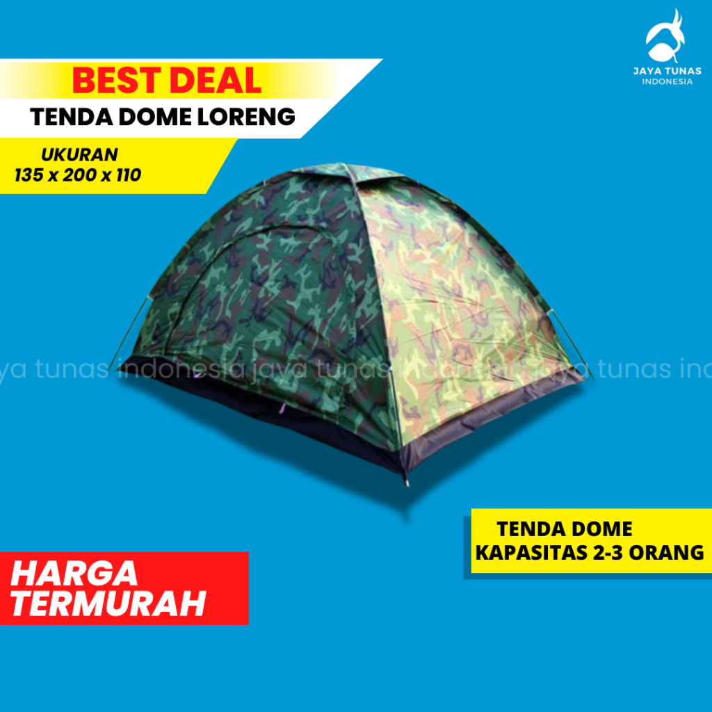 tenda camping 4 orang tenda hiking dome loreng [Bisa COD]
