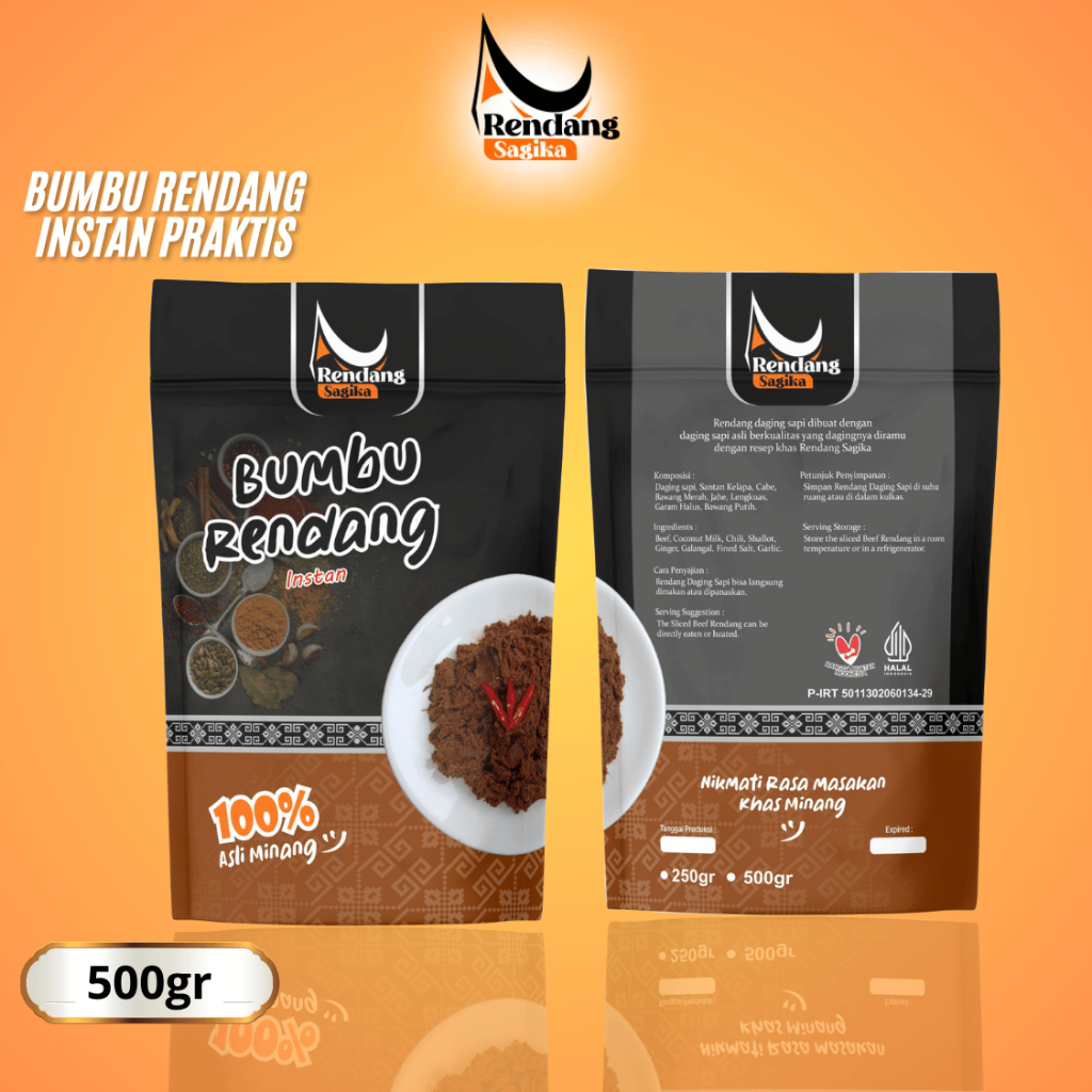 

RENDANG SAGIKA - Bumbu Rendang Instan Rendang Sagika Pedas Sedang khas Padang Bumbu Instan