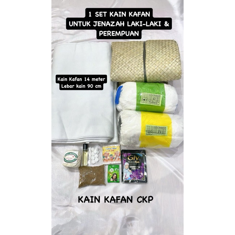 PAKET HEMAT KAIN KAFAN 1 SET UNTUK JENAZAH LAKI-LAKI/PEREMPUAN
