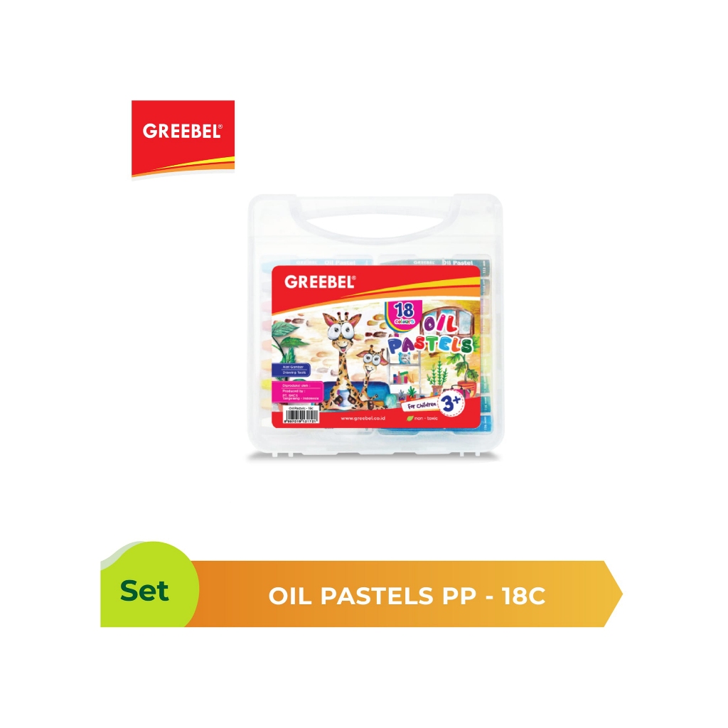 

GREEBEL Crayon 18 warna KIDS OIL PASTEL (Non toxic)