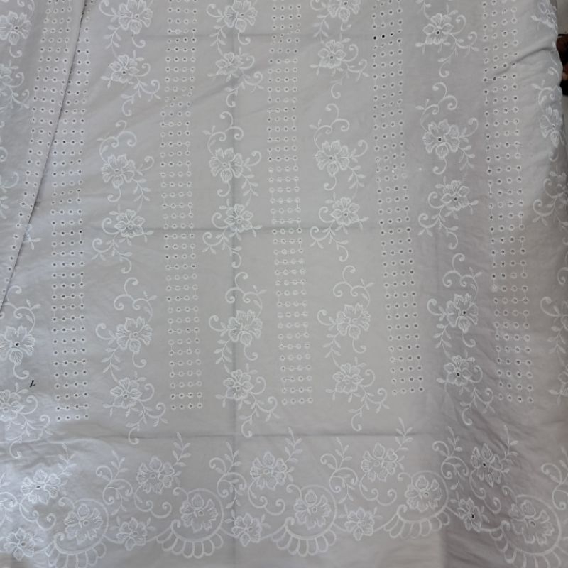 kain katun bordir | kain katun bordir premium | kain bordir meteran | kain katun bordir bolong meter