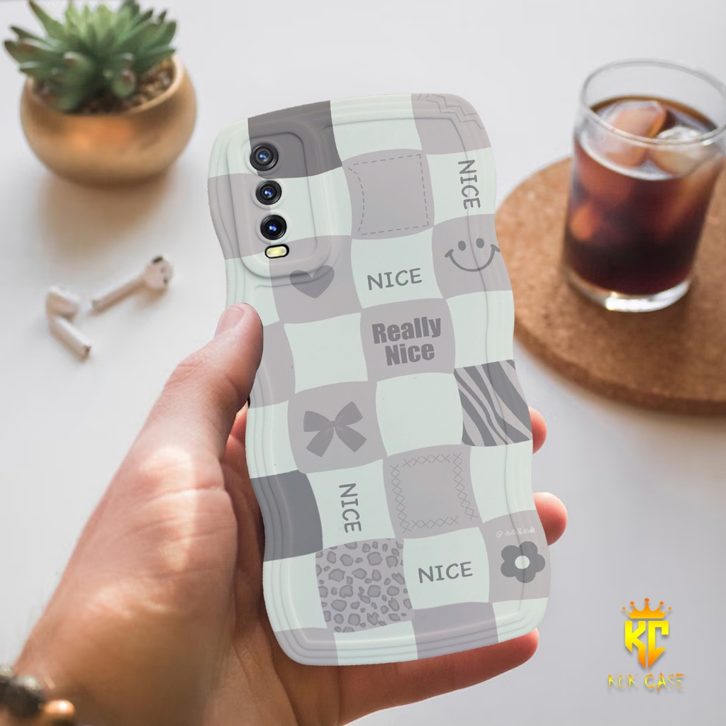 Case Gelombang VIVO Y20 / Y12S  Motif Aesthetic Bahan Softcase silicon Lentur - Skin / Casing Handpo