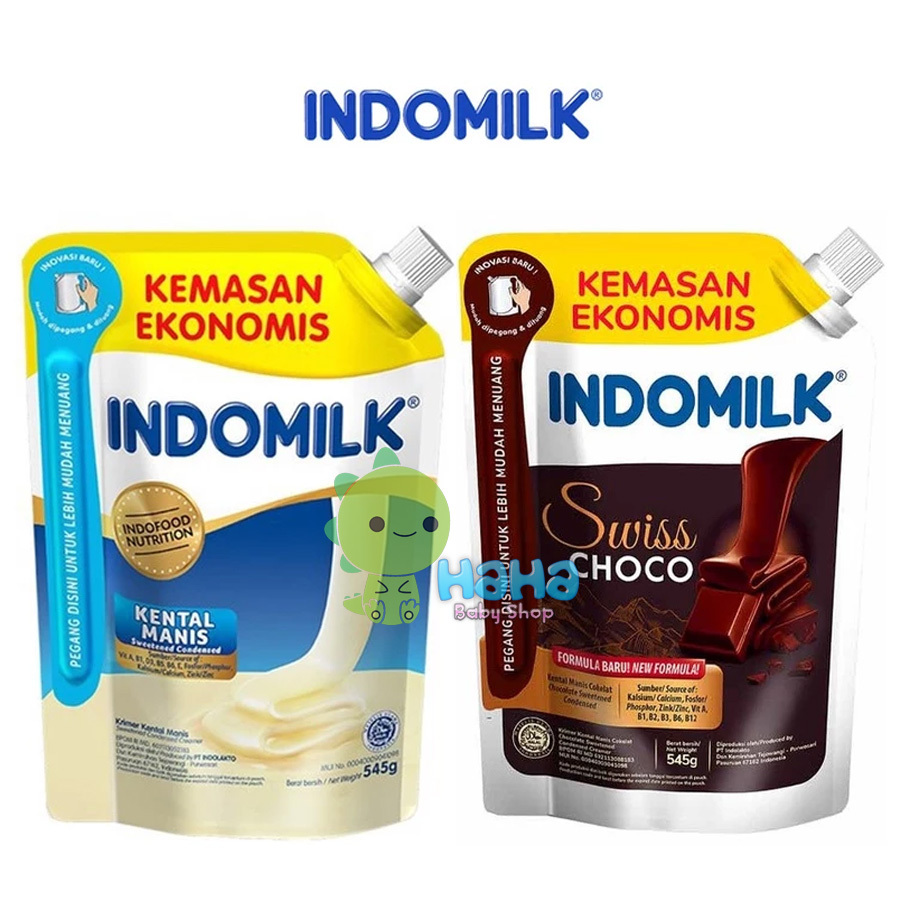 

Susu Kental Manis Indomilk Putih Plain atau Coklat Pouch 545gr