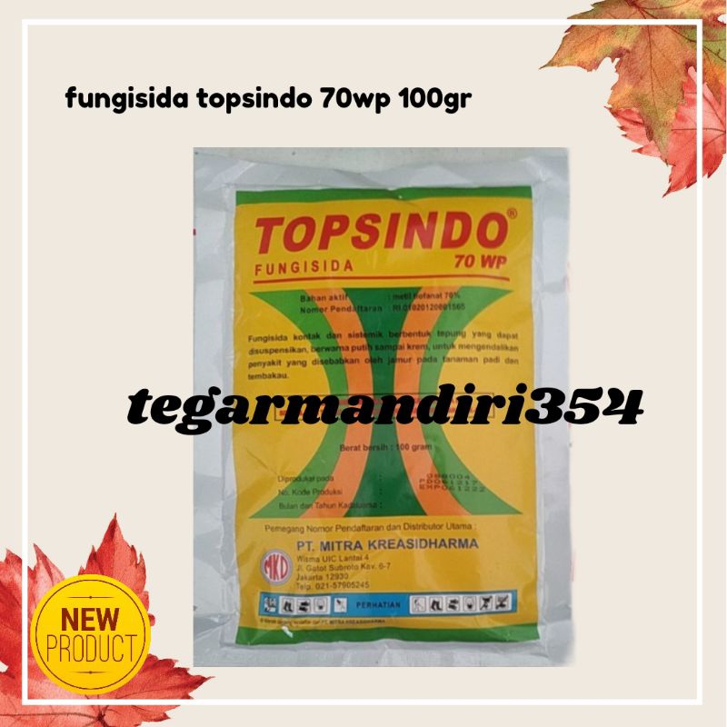 Fungisida topsindo 70wp 100gram pembasmi jamur padi topsindo 100gram fungisida