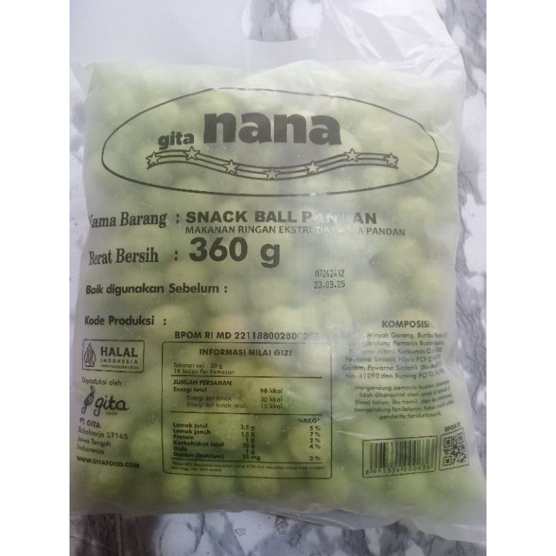 

SNACK GITA NANA BOLA BOLA RASA PANDAN