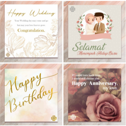 

Venus Leon Kartu Ucapan Wedding Pernikahan Ulang Tahun Anniversary