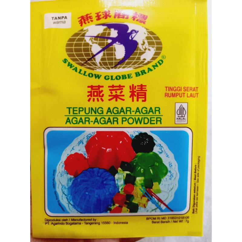 

Agar agar plain Swallow agar agar walet tanpa rasa