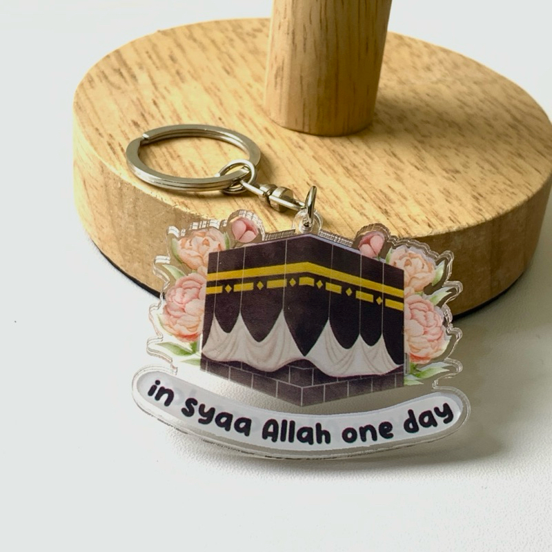 Vol. 55 Gantungan Kunci Pin Bros Akrilik Ganci Mekkah Mecca Haramain 2 sisi Keychain kabah ka’bah um