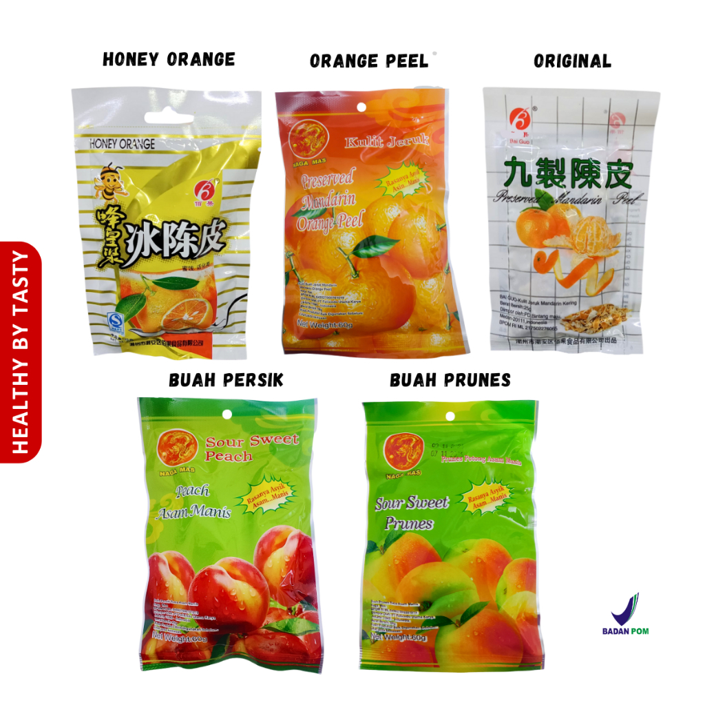 

Manisan Kulit Jeruk Mandarin Preserved Mandarin Peel BPOM RI 25 g