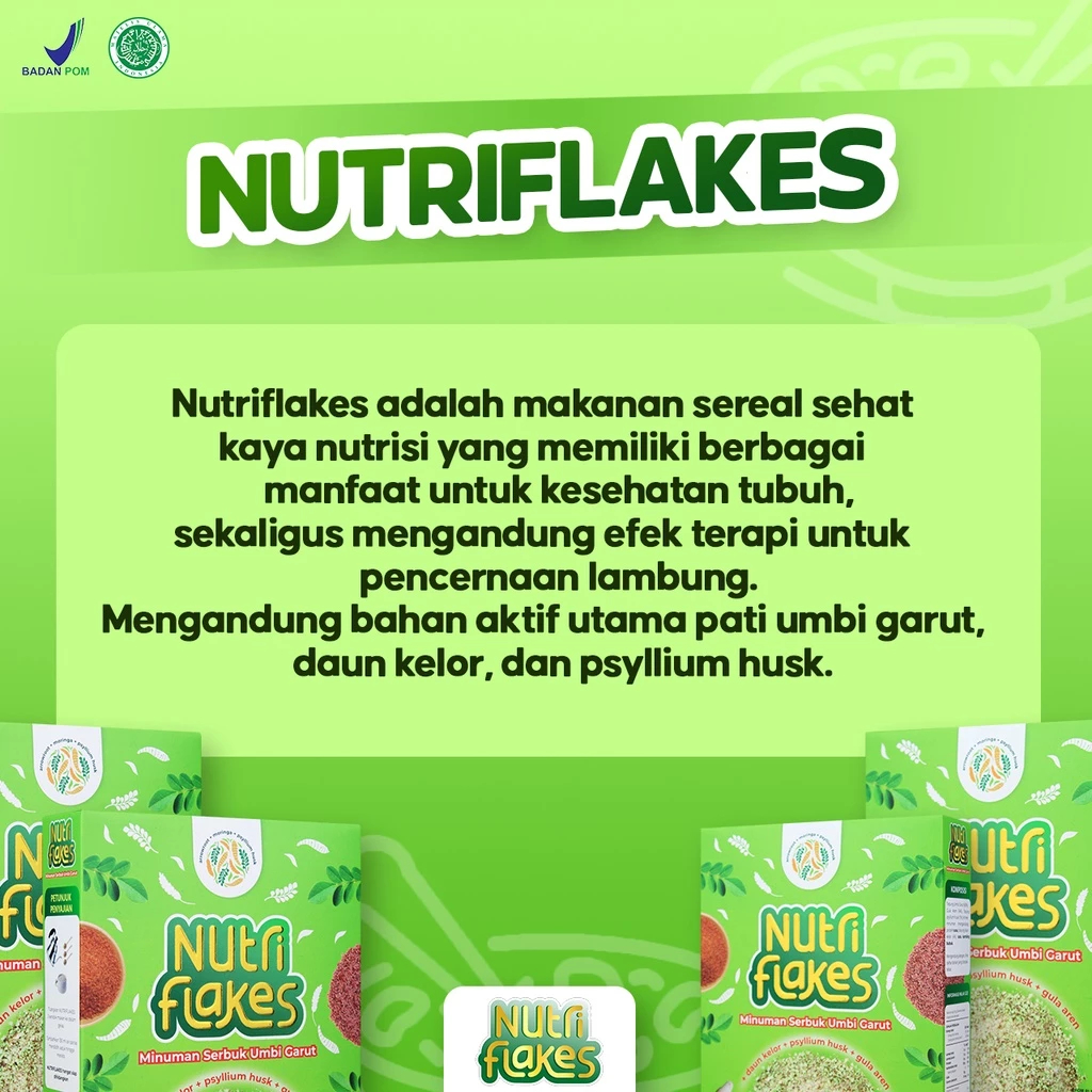 

QH Nutriflakes Sereal Umbi Garut Asam Lambung Original 1 Box