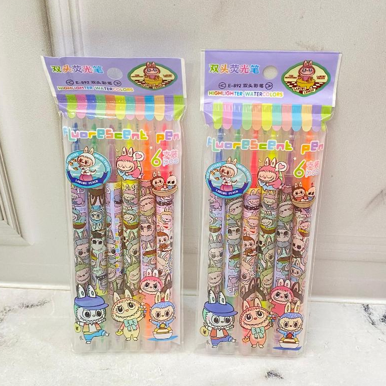 

Highlighter LABUBU 2 Sisi 1 Set isi 6 PCS Warna Lengkap Super Cute Lucu Favorit Anak / Spidol 2 Sisi Labubu 1 Pack isi 6 Pieces Stationary Fancy Kekinian Premium Quality Harga Termurah Bisa COD