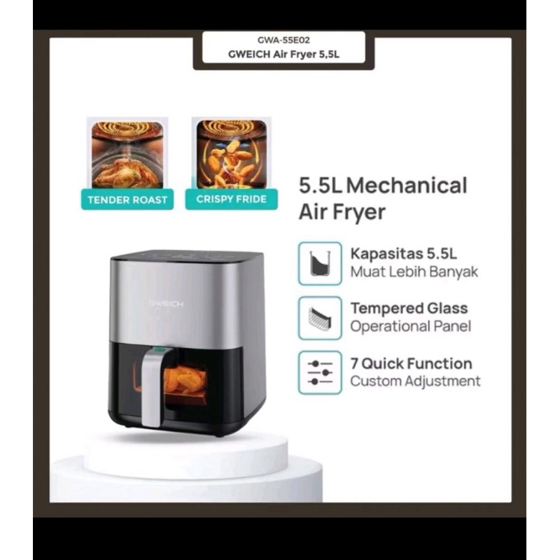 Air Fryer Gweich 5,5L Low Watt GWA-55E02