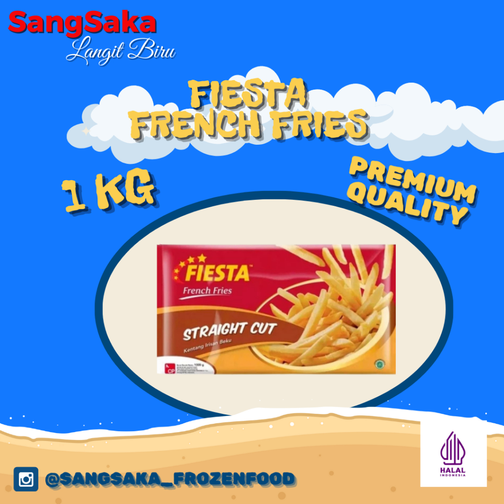 

FRENCH FRIES KENTANG GORENG FIESTA STRAIGHT CUT ISI BERAT 1000 GRAM / 1 KILO