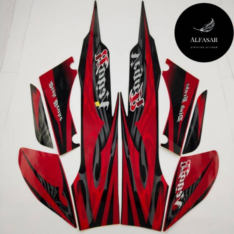 STICKER Striping YAMAHA VEGA R new 2009 Hitam Merah