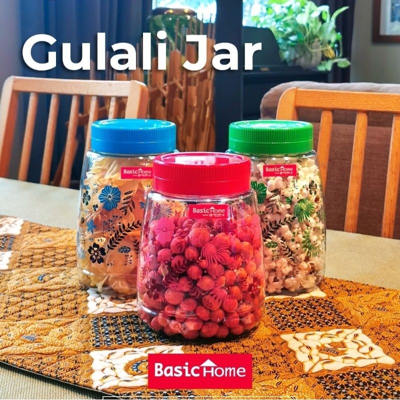 Toples Plastik Cantik GULALI JAR 1250ML dan 1500ML Tutup Drat Putar Basic Home By LION STAR