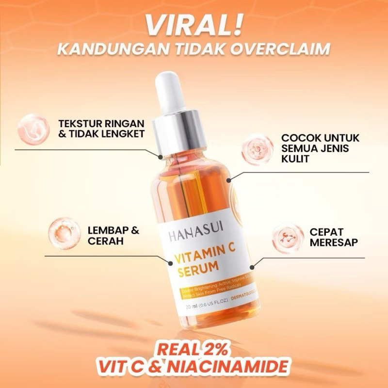 Hanasui Vit C Serum 20ml | HANASUI VITAMIN C SERUM / Serum Vit C Hanasui |Serum memudarkan Dark Spot