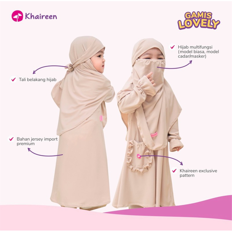 Gamis Khaireen | Gakis Lovelly by Khaireen | Gamis Anak | Gamis Murah | Gamis Premium