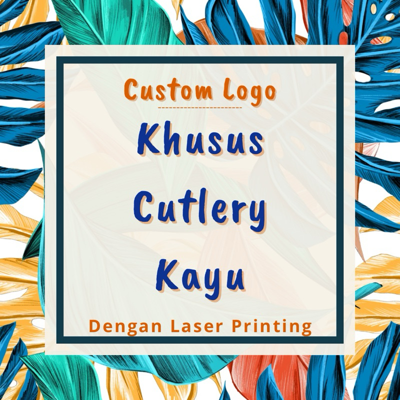 Custom Logo Nama Brand Merk Logo Usaha Laser Printing Bisnis Catering FnB Khusus Cutlery Sendok Maka