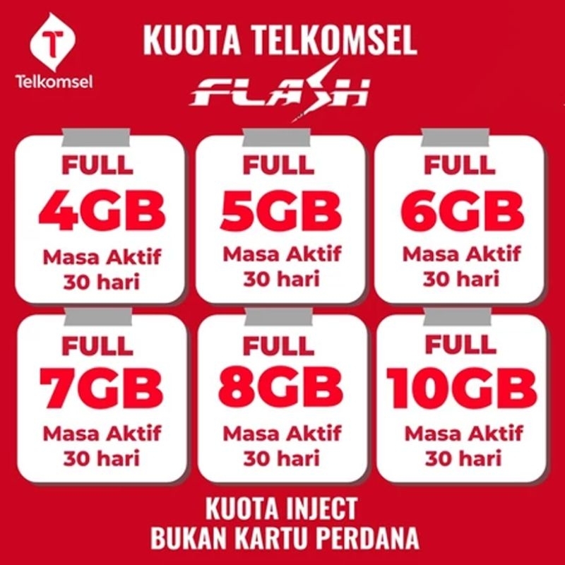 PAKET DATA TELKOMSEL FLASH 24 JAM FULL INTERNET ALL
