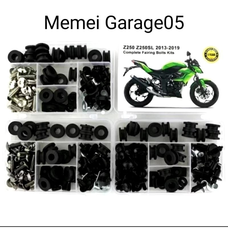 Baut Lengkap body Kawasaki Z250 2013-2019 / Baut Fullset bodi Kawasaki Z250 2013-2019