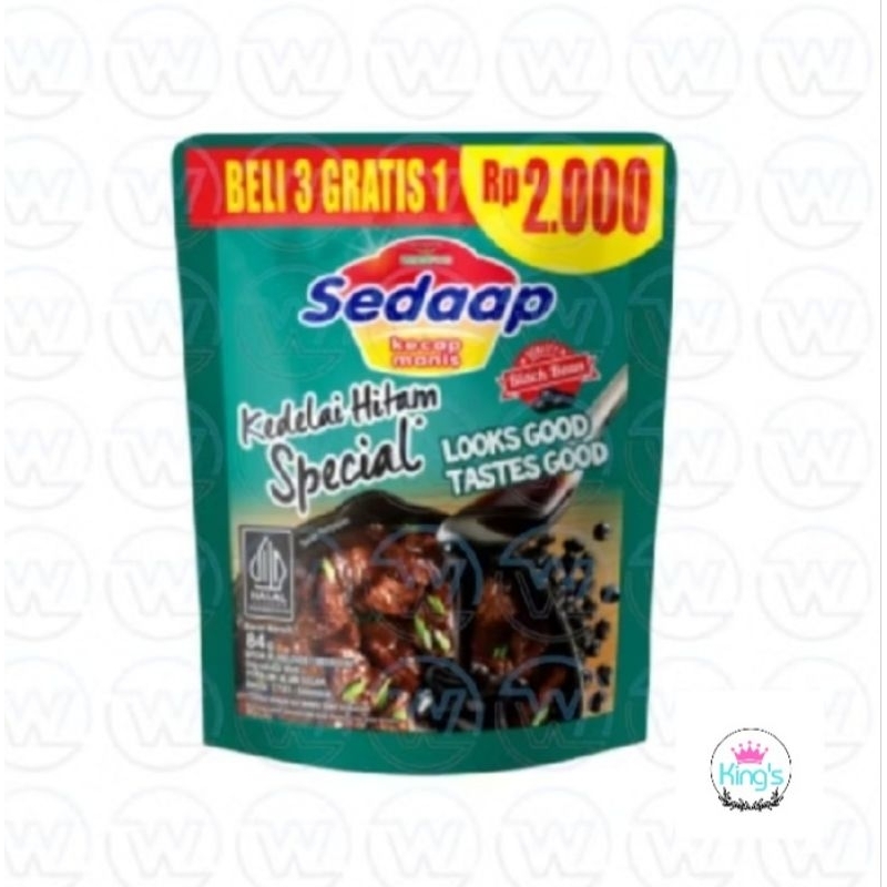 

{TokoKing's} KECAP MANIS SEDAAP KEMASAN 85 GR ECERAN 2000