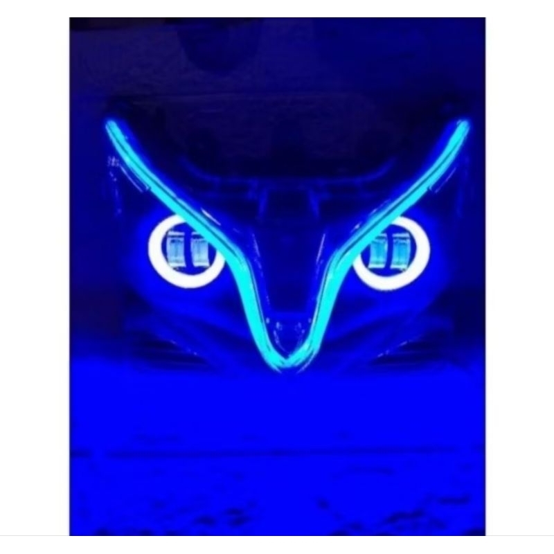 Kedok Reflektor Lampu Depan Vario 125 Old KZR Plus Lampu Tembak Lensa 2 Mata List Biru Set Lampu Ali